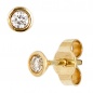 Mobile Preview: Ohrstecker rund 585 Gold Gelbgold 2 Diamanten Brillanten 0,10ct. Ohrringe
