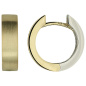 Preview: Creolen rund 585 Gold Gelbgold Weißgold bicolor teil matt Ohrringe