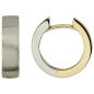 Preview: Creolen rund 585 Gold Gelbgold Weißgold bicolor teil matt Ohrringe