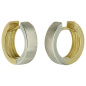 Preview: Creolen rund 585 Gold Gelbgold Weißgold bicolor teil matt Ohrringe