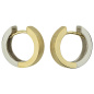 Preview: Creolen rund 585 Gold Gelbgold Weißgold bicolor teil matt Ohrringe