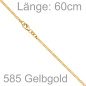 Preview: Panzerkette 585 Gelbgold diamantiert 2,2 mm 60 cm Gold Kette Halskette Goldkette