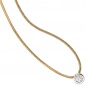 Mobile Preview: Collier Kette mit Anhänger 585 Gold bicolor 1 Diamant Brillant 42 cm Halskette