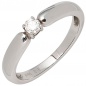 Mobile Preview: Damen Ring 585 Gold Weißgold 1 Diamant Brillant 0,16ct. Diamantring Weißgoldring
