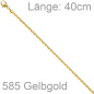 Preview: Ankerkette 585 Gelbgold diamantiert 1,6 mm 40 cm Gold Kette Halskette Goldkette