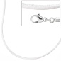 Preview: Collier Halskette Seide weiss 42 cm, Verschluss 925 Silber Kette