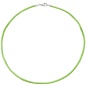 Preview: Collier Halskette Seide hellgrün 2,8 mm 42 cm, Verschluss 925 Silber Kette