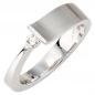 Preview: Damen Ring 585 Gold Weißgold teilmatt 1 Diamant Brillant 0,07ct. Weißgoldring