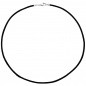 Preview: Collier Halskette Seide schwarz 2,8 mm 42 cm, Verschluss 925 Silber Kette