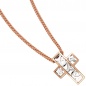 Preview: Anhänger Kreuz 585 Gold Weißgold Rotgold bicolor 6 Diamanten Brillanten