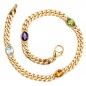 Preview: Armband 585 Gold Gelbgold 19 cm Amethyst Aquamarin Citrin Peridot Goldarmband