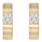 Preview: Creolen rund 585 Gold Gelbgold matt 2 Diamanten Brillanten 0,30ct. Ohrringe