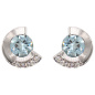 Preview: Ohrstecker 585 Gold Weißgold 2 Aquamarine blau 10 Diamanten Brillanten Ohrringe