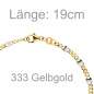 Preview: Steg-Panzerarmband 333 Gelbgold massiv 19 cm Gold Armband Goldarmband Karabiner