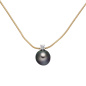 Preview: Collier Kette mit Anhänger 585 Gold 1 Tahiti Perle 1 Diamant Brilllant 42 cm
