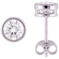 Preview: Ohrstecker rund 925 Sterling Silber rhodiniert 2 Zirkonia Ohrringe