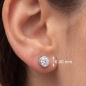 Preview: Ohrstecker rund 925 Sterling Silber rhodiniert 2 Zirkonia Ohrringe