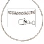 Preview: Panzerkette 925 Silber 2,5 mm 50 cm Halskette Kette Silberkette Karabiner