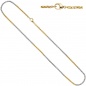 Mobile Preview: Zopfkette 585 Gelbgold Weißgold bicolor 2,2 mm 42 cm Gold Kette Goldkette