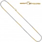 Preview: Zopfkette 585 Gelbgold Weißgold bicolor 2,2 mm 42 cm Gold Kette Goldkette