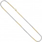 Preview: Zopfkette 585 Gelbgold Weißgold bicolor 2,2 mm 42 cm Gold Kette Goldkette