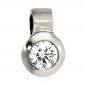 Preview: Anhänger rund 950 Platin matt 1 Diamant Brillant 0,12ct. Platinanhänger