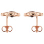 Preview: Ohrstecker rund 585 Gold Rotgold 8 Diamanten Brillanten 2 Rauchquarze braun