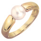 Preview: Damen Ring 333 Gold Gelbgold 1 Süßwasser Perle Goldring Perlenring