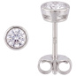 Preview: Ohrstecker rund 925 Sterling Silber rhodiniert 2 Zirkonia Ohrringe