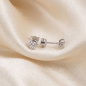 Preview: Ohrstecker rund 925 Sterling Silber rhodiniert 2 Zirkonia Ohrringe
