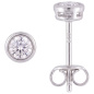 Preview: Ohrstecker rund 925 Sterling Silber rhodiniert 2 Zirkonia Ohrringe
