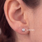 Preview: Ohrstecker rund 925 Sterling Silber rhodiniert 2 Zirkonia Ohrringe