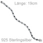 Preview: Armband 925 Silber 19 cm mit Zirkonia schwarz weiß Silberarmband Kastenschloss