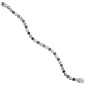 Preview: Armband 925 Silber 19 cm mit Zirkonia schwarz weiß Silberarmband Kastenschloss