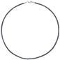 Preview: Collier Halskette Seide grau 2,8 mm 42 cm, Verschluss 925 Silber Kette