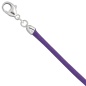 Preview: Collier Halskette Seide lila 2,8 mm 42 cm, Verschluss 925 Silber Kette
