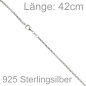 Preview: Venezianerkette 925 Sterling Silber 1,6 mm 42 cm Halskette Kette Karabiner