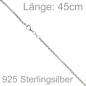 Preview: Venezianerkette 925 Sterling Silber 2,5 mm 45 cm Halskette Kette Karabiner