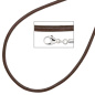 Preview: Collier Halskette Leder braun 925 Silber 42 cm Lederkette Karabiner