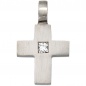 Preview: Anhänger Kreuz 950 Platin 1 Diamant 0,06ct. Kreuzanhänger Platinkreuz