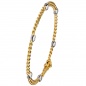 Preview: Armband 585 Gold Gelbgold Weißgold bicolor 6 Diamanten Brillanten 19 cm