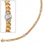 Preview: Armband 585 Gold Gelbgold Weißgold bicolor 6 Diamanten Brillanten 19 cm