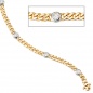 Preview: Armband 585 Gold Gelbgold Weißgold bicolor 6 Diamanten Brillanten 19 cm