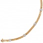 Preview: Armband 585 Gold Gelbgold Weißgold bicolor 6 Diamanten Brillanten 19 cm