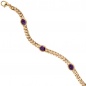 Preview: Armband 585 Gold Gelbgold 19 cm 4 Amethyst-Cabochons lila violett Goldarmband