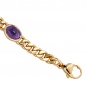 Preview: Armband 585 Gold Gelbgold 19 cm 4 Amethyst-Cabochons lila violett Goldarmband