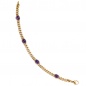 Preview: Armband 585 Gold Gelbgold 19 cm 4 Amethyst-Cabochons lila violett Goldarmband