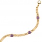 Preview: Armband 585 Gold Gelbgold 19 cm 4 Amethyst-Cabochons lila violett Goldarmband