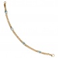 Preview: Armband 585 Gold Gelbgold 19 cm 4 Blautopase hellblau blau Goldarmband Karabiner