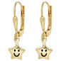 Preview: Kinder Boutons Stern 333 Gold Gelbgold Ohrringe Ohrhänger Kinderohrringe